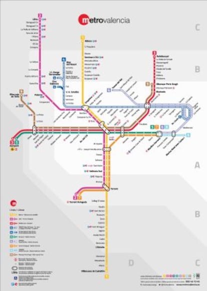 Nuevo plano de Metrovalencia.