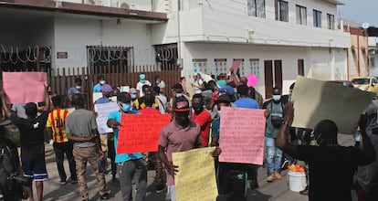 migrantes haitianos protesta en Tapachula, en Chiapas (México)