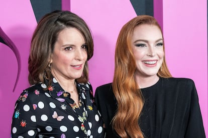 Tina Fey and Lindsay Lohan attend the premiere of "Mean Girls" at AMC Lincoln Square in New York City, U.S., January 8, 2024