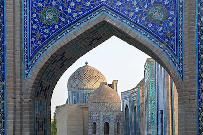 Mausoleo de Shahi Zinda en Samarcanda (Uzbekistán).  