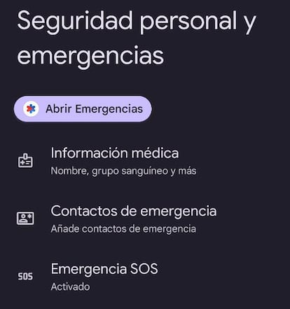 Información médica en Android de Google