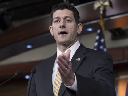 O presidente da Câmara de Deputados, o republicano Paul Ryan, no Congresso, em Washington.