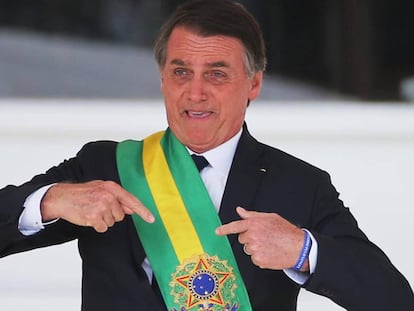 Presidente Jair Bolsonaro durante posse em janeiro.