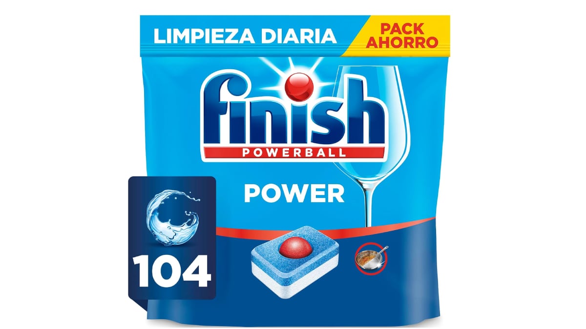 Lote de 104 pastillas para el lavavajillas, de Finish.