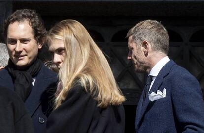 John Elkann (izquierda) y su hermano Lapo en el funeral de Marella Agnelli.