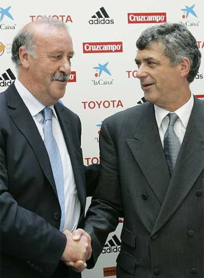 Del Bosque y Villar, en la presentación del nuevo seleccionador