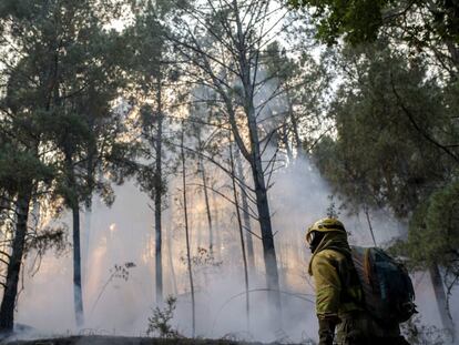 Fuego en el parque natural de O Xur&eacute;s.