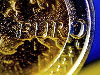 Detalle de una moneda de euro. 