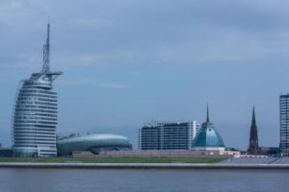 'Skyline' del puerto de Bremerhaven, en la desembocadura del río Weser.