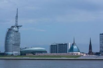 'Skyline' del puerto de Bremerhaven, en la desembocadura del río Weser.