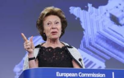 La vicepresidenta de la Comisión Europea y responsable de telecomunicaciones, Neelie Kroes. EFE/Archivo