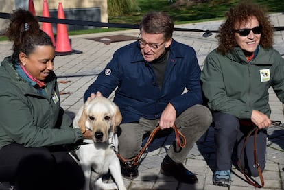 Alberto Núñez Feijóo, en su visita la Fundación ONCE del Perro Guía.