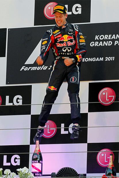 Vettel salta en el podio de Yeongam.