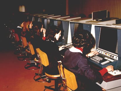 Teleoperadoras de Telefónica a finales de los años setenta.