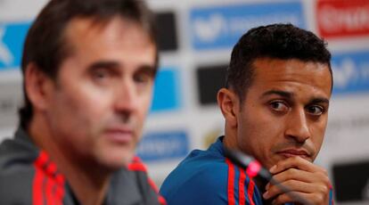 Thiago junto a Lopetegui en Krasnodar.