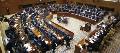 Panorámica del hemiciclo de la Asamblea de Madrid.