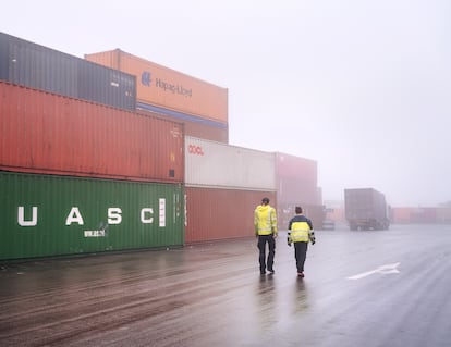 Contêineres no Terminal Intermodal de Duisburgo, em janeiro passado. 