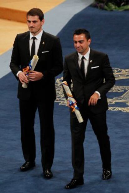 Casillas y Xavi, en la gala de entrega del Premio Príncipe de Asturias