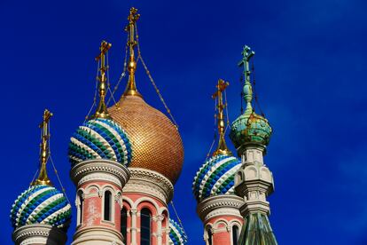 La iglesia del Cristo Salvador, el templo para la comunidad rusa en San Remo, Italia.