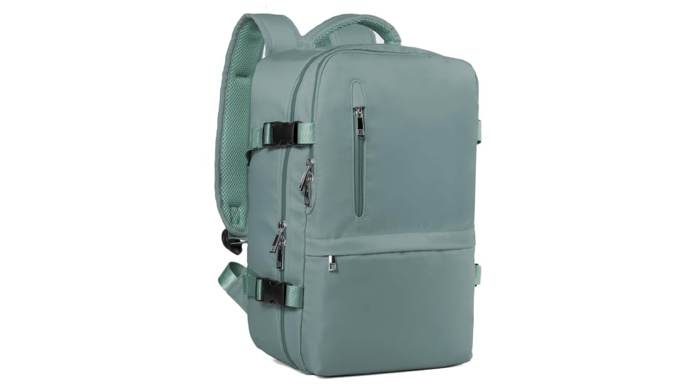 Vista frontal de la mochila de cabina superventas para usar apta para Ryanair.