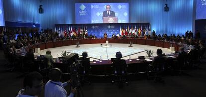Reunión del G20 celebrada ayer en el marco de la reunión de primavera del Fondo Monetario Internacional (FMI) y el Banco Mundial (BM), que tiene lugar en Washington. EFE