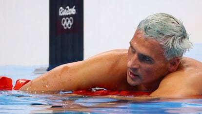 El nadador estadounidense Ryan Lochte en los Olímpicos de Río en 2016.