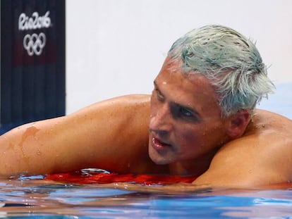 El nadador estadounidense Ryan Lochte en los Olímpicos de Río en 2016. 