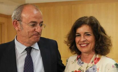 Ana Botella, junto al concejal de Las Artes, Pedro Corral.