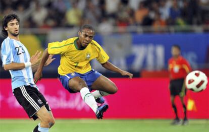 Elías Mendes, durante el partido amistoso entre Brasil y Argentina.