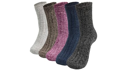 Cinco pares de calcetines de lana de Chalier Finery