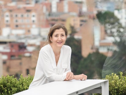 Ingrid Betancourt, en la terraza del piso 15 de un hotel en Bogotá, este jueves.