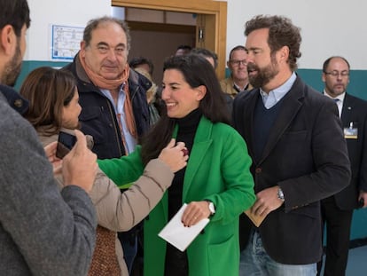 Los líderes de Vox Rocío Monasterio e Iván Espinosa de los Monteros el día de las elecciones generales, 10 de noviembre.