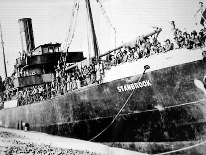 El Stanbrook, el penúltimo barco que salió del puerto de Alicante con más de 2.600 refugiados a bordo.