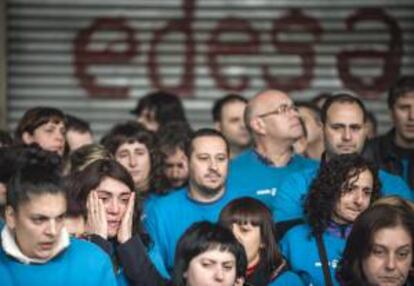 El grupo de empleados de Edesa en Basauri (Vizcaya).