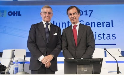 Tomás García Madrid, consejero delegado de OHL, junto al presidente del grupo, Juan Villar-Mir.