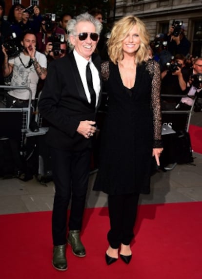 Keith Richards e sua mulher Patti Hansen na entrega dos prêmios GQ, no dia 8 de setembro em Londres.