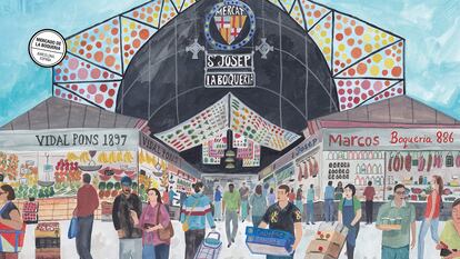 'Mercados, un mundo por descubrir', de Josep Sucarrats (autor), y Miranda Sofroniou (ilustraciones), prologado por Ferran Adrià (Ediciones Flamboyant). A partir de ocho años.