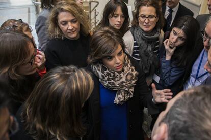 Soraya S&aacute;enz de Santamar&iacute;a, en el Senado. 