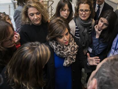 Soraya S&aacute;enz de Santamar&iacute;a, en el Senado. 