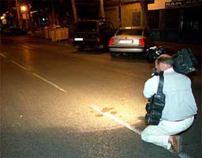 Lugar donde se produjo el doble asesinato, en la calle de Manuel Noya (Usera).