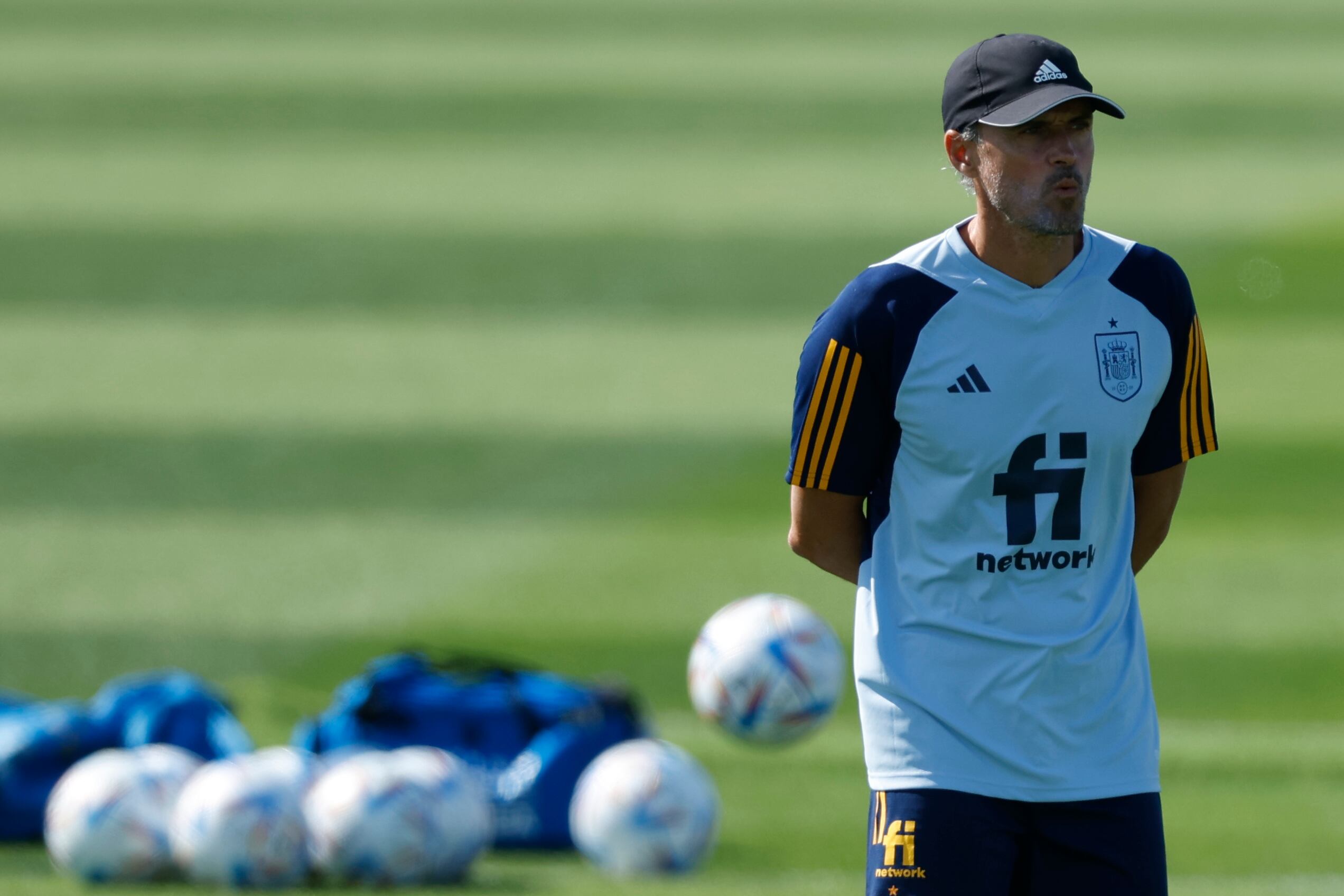 Luis Enrique, el martes durante un entrenamiento.