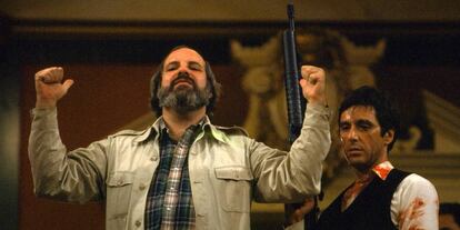 De Palma, con Al Pacino, en el rodaje de 'El precio del poder'.