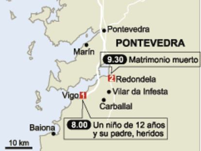 Localizador de las explosiones en la provincia de Pontevedra