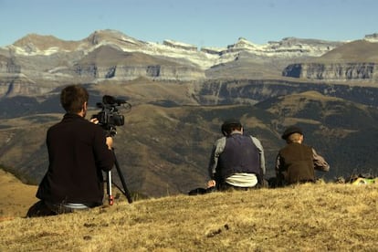 Rodaje de la pel&iacute;cula Remer&oacute;, de J.C. Somolinos, pel&iacute;cula grabada en Sobrarbe.