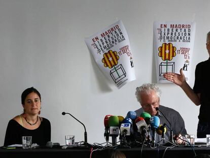 Rueda de prensa del colectivo Madrileños por el derecho a decidir, convocantes del acto madrileño a favor del referendum catalán.