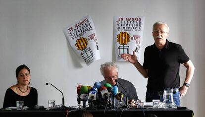 Rueda de prensa del colectivo Madrileños por el derecho a decidir, convocantes del acto madrileño a favor del referendum catalán.