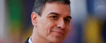 El presidente del Gobierno, Pedro Sánchez, a su llegada hoy a Bruselas (Bélgica).