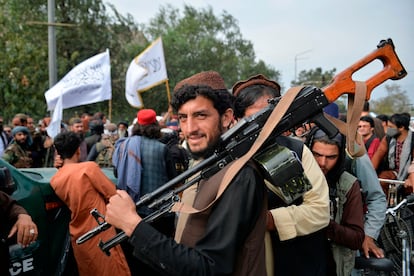 Talibanes en Kabul, el pasado 31 de agosto.