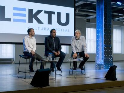 David Fernández, Farid Fleifel y Alejo Cuervo, en la presentación de Lektu.