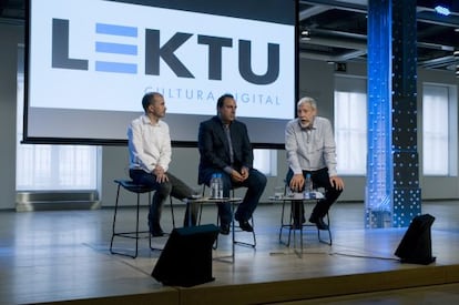 David Fernández, Farid Fleifel y Alejo Cuervo, en la presentación de Lektu.